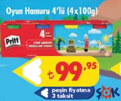 PRİTT OYUN HAMURU 4'LÜ (4 X 100 GR) indirimli fiyat PRİTT OYUN HAMURU 4'LÜ (4 X 100 GR) fiyat ve kampanya bilgisi